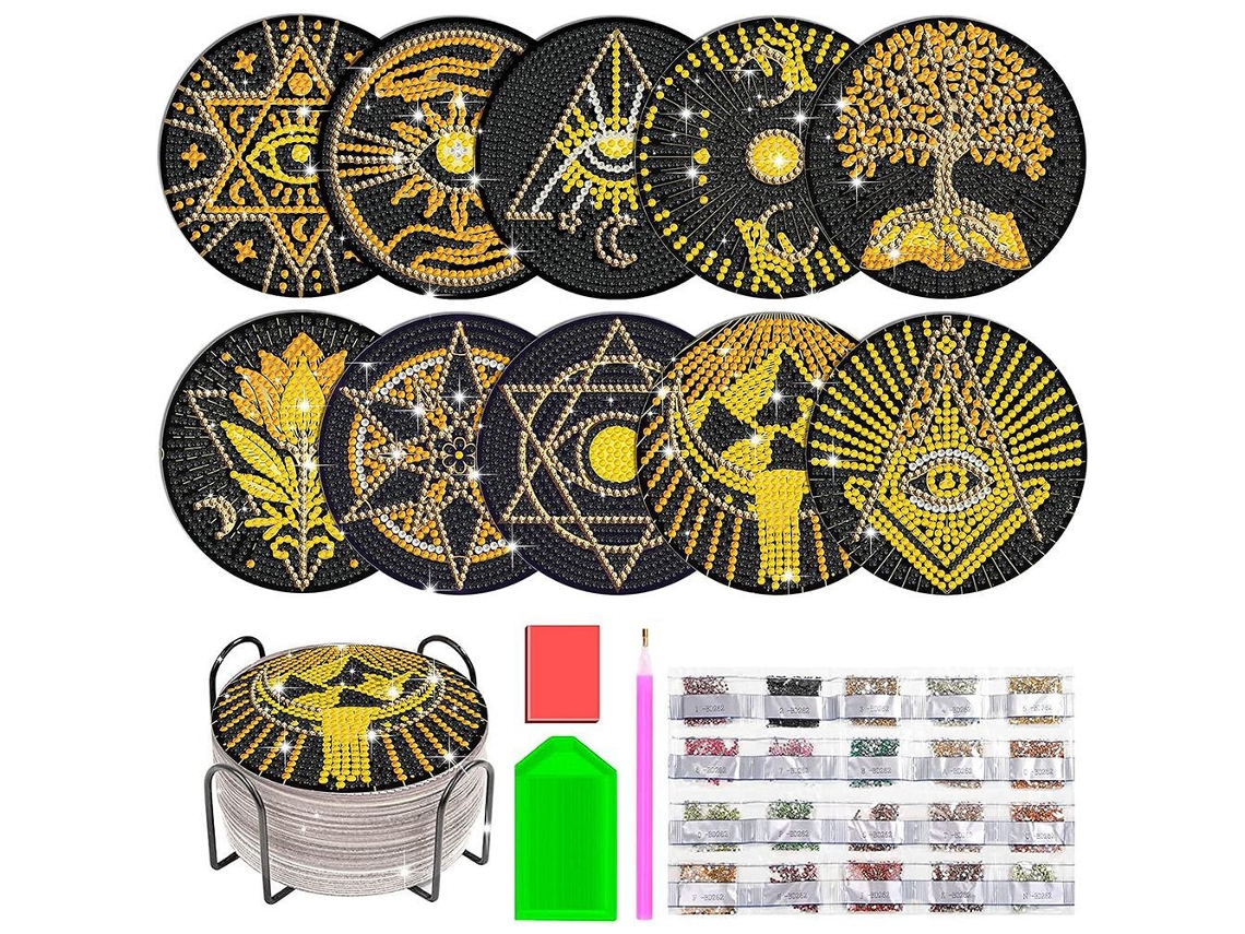 Posavasos Aislante Con Soporte, Kit De Arte De Diamantes Para Coche, Hogar Y Oficina Bd13 Siurn