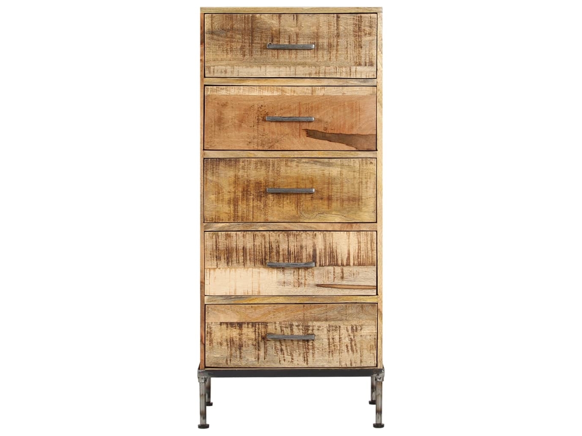 Cómoda De Madera Maciza De Mango 45x35x106 Cm