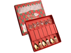 Conjunto de Talheres de Aço Inoxidável de Natal 6 Und 