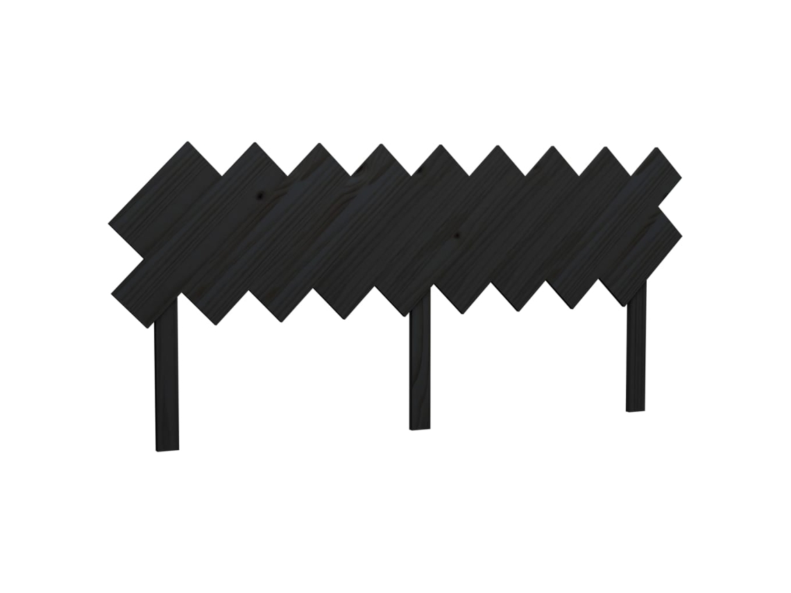 Cabecero de cama 178x3x80,5 cm Pino macizo Negro MAISON EXCLUSIVE