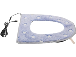 Asiento De Inodoro Con Calefacción Usb Para Invierno, Funda Lavable Y Extraíble Con Luz Nocturna Azul Cielo.