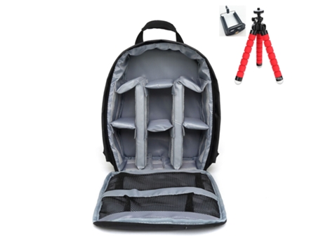Mochila de Fotografia SLOWMOOSE para Exterior Impermeable (Gris con Trípode)