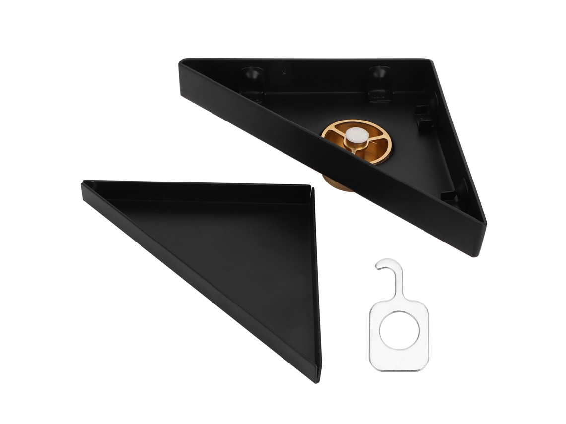 Desagüe Triangular De Acero Inoxidable 304 Antiolor Para Baño, Color Negro.