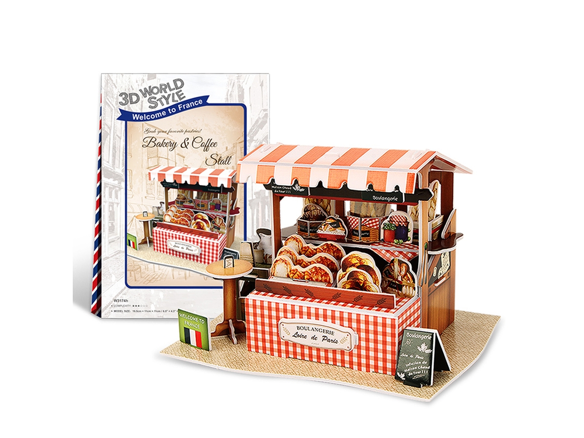 Rompecabezas 3D estilo mundo - Restaurante tradicional francés