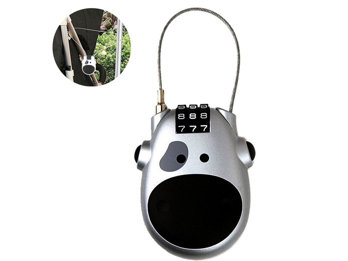 Candado de cable: candado de combinación para bicicleta, candado para casco, minicandado retráctil KOFIHETY