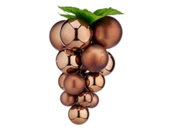 Bolas de Navidad Médio Uvas Castanho Plástico