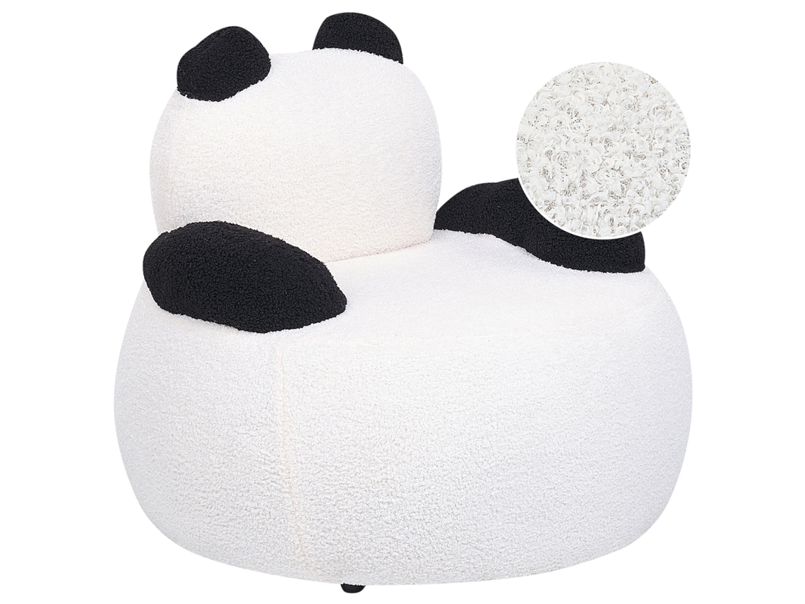 Silla infantil BELIANI Viby de Bouclé Blanco 58x58x53