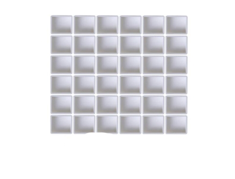 Vacío completo / mitad blanco mitad de bandejas de pintura de acuarela de plástico cuadrícula paletas de artistas de mitad de bandeja - 6 piezas36 ...