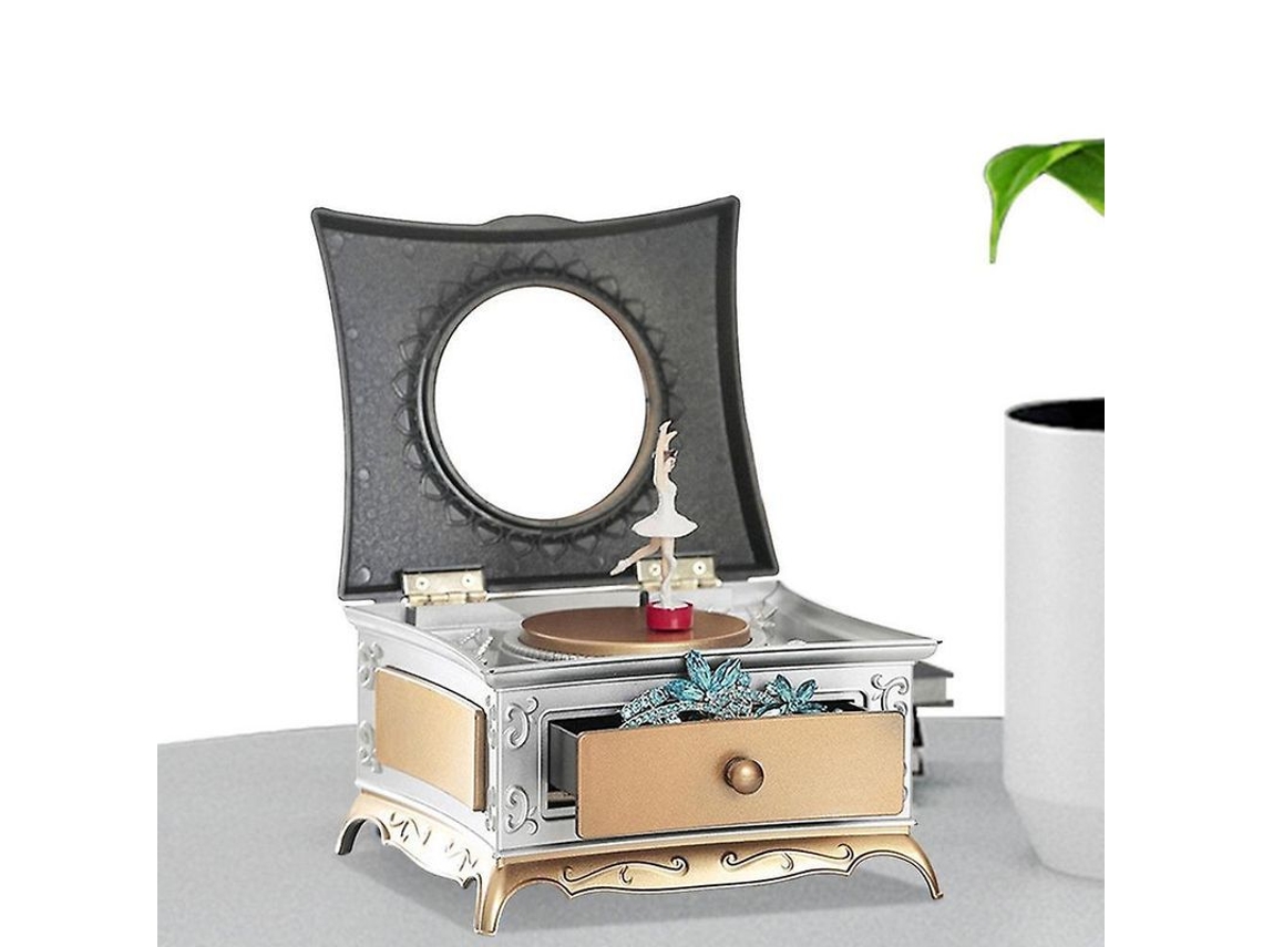 Caja De Música Giratoria Con Forma De Bailarina Para Niños, Joyero Con Espejo, Perfecto Para Regalos De Navidad Y Cumpleaños.