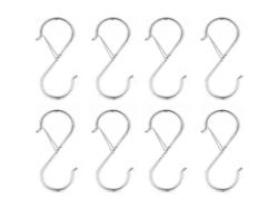 2026-8 Ganchos En S Para Colgar, Plateado, Para Utensilios De Cocina, Diseño De Clip De Bloqueo, Acero Resistente A La Corrosión, 20 Libras De Carga