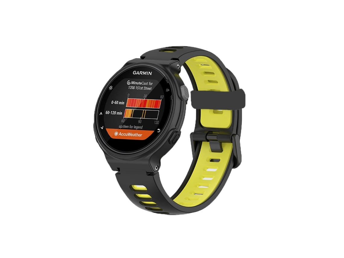 Pulseira Em Silicone Para Garmin Forerunner 220/230/235/620/630/735xt Preto E Amarelo Hexinyigjly