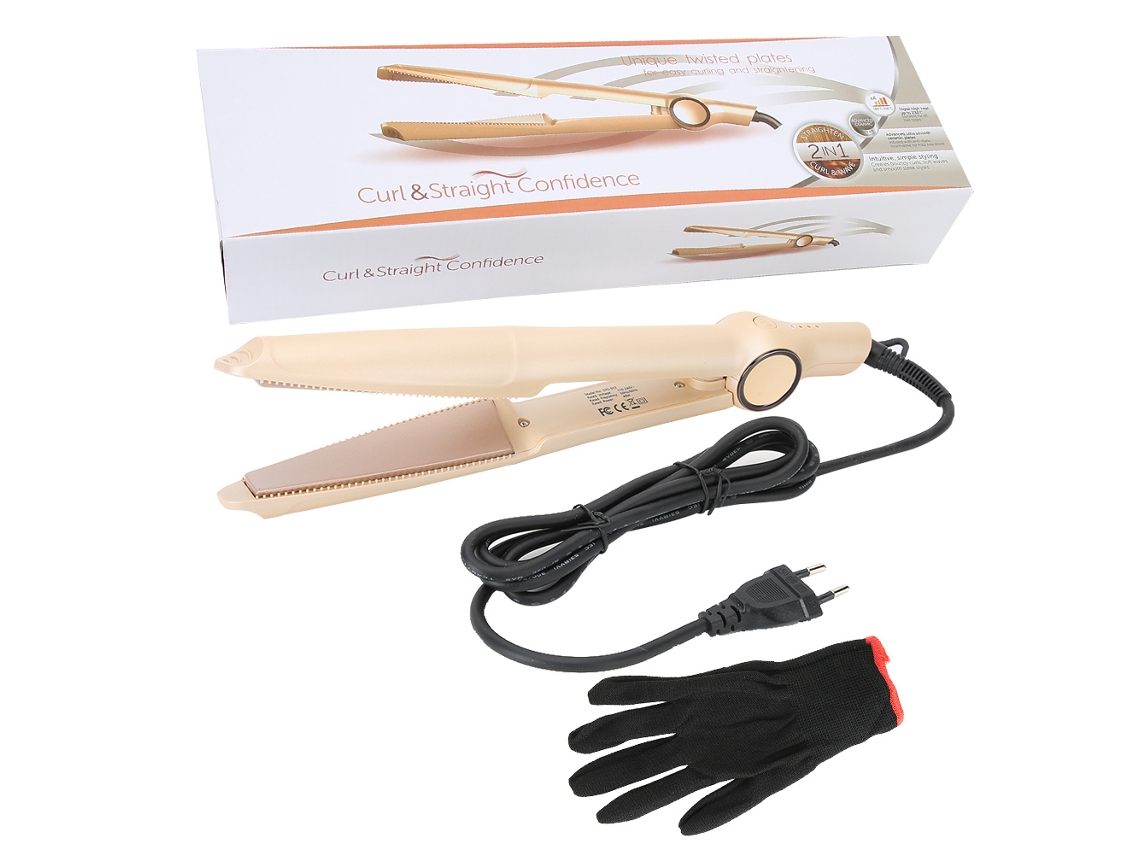 Plancha De Pelo Recta Y Onduladora Salon Herramienta De Peinado Calentamiento Rápido 110-240v Conector Ue