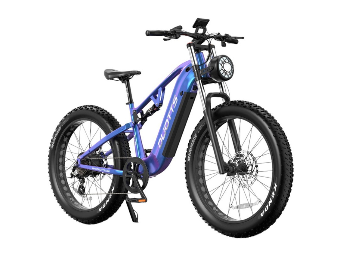 Bicicleta Eléctrica Duotts ​​E26 750w 48v 20ah 55km/h 120km Frenos de Disco Hidráulicos Suspensión Delantera y Trasera Shimano 8 Velocidades