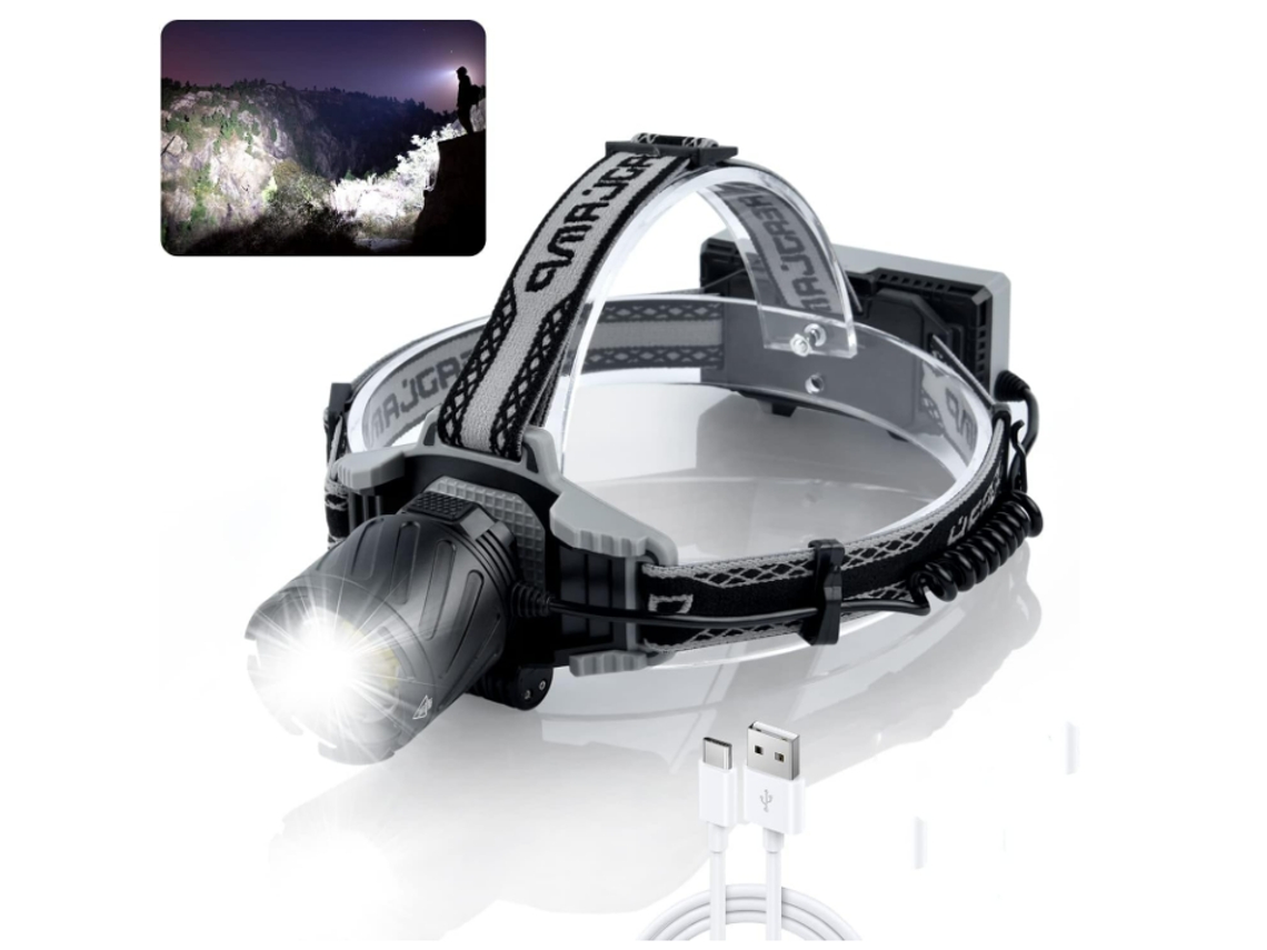 Faros Led 4 Modos 270° Rojo/azul Zoom Digital Negro