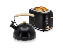 Hervidor de inducción Nordic Tostapane A Fessura Larga A 2 Fette con silbato, 2,3 L, Briebe, Skt1177blk, Negro