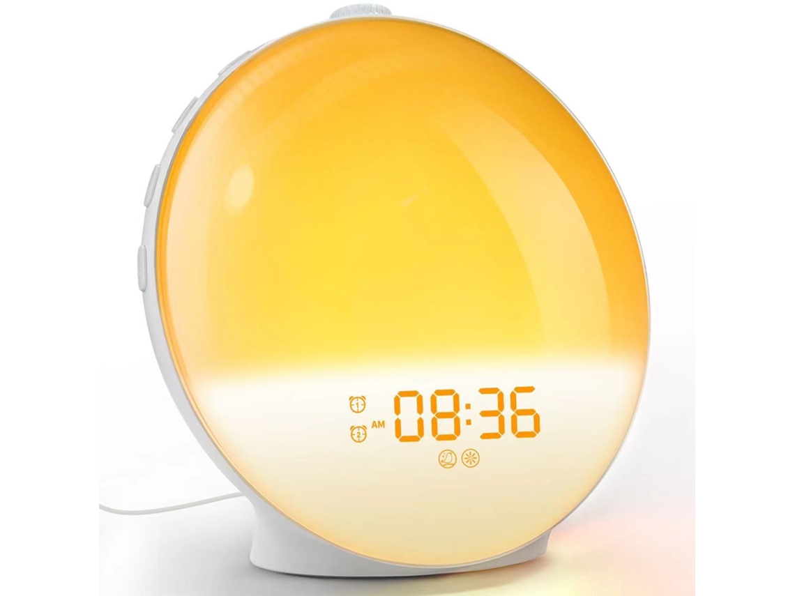Wake Up Light Digital - Despertador Con Simulación De Amanecer, Alarma Doble Y Luz De Noche - 16,5x16,5cm