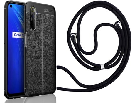 Funda Realme 6 Rugged Leather con Collar Negro