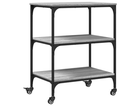 Carrito de cocina madera de ingeniería gris Sonoma VIDAXL (60x41x76 cm)