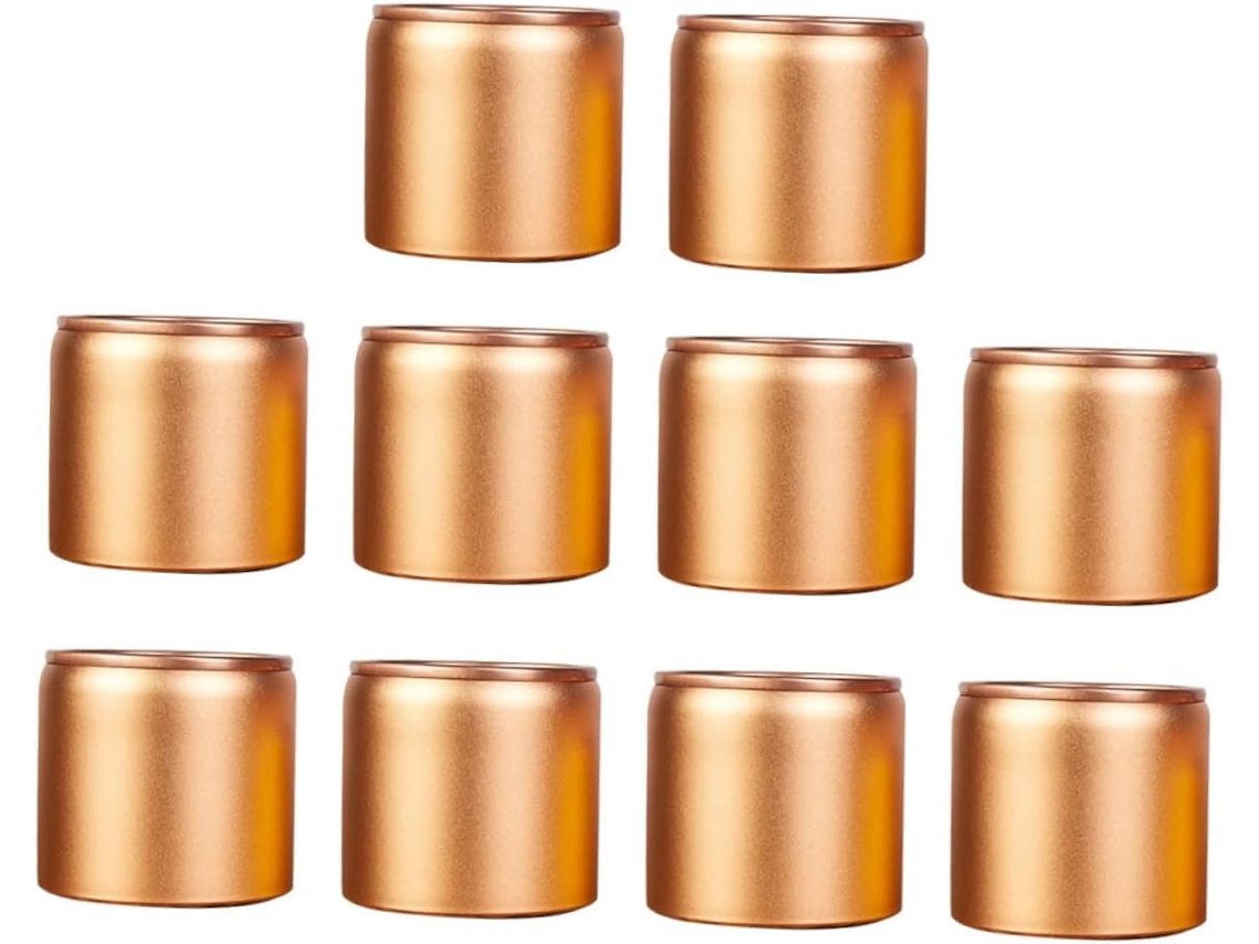 10 Piezas, Contenedor, 10 Piezas, Contenedor Compacto, Mini Tarros De Aluminio Para Añejamiento