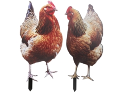 Kichouse Juego De 2 Figuras Decorativas De Pollos De Acrílico, Adornos De Jardín Para Exteriores, Fabricados Con