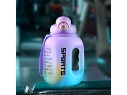 Botella deportiva con tapa, portátil, de plástico, apta para microondas. Mdug (morada, 1,6 l)