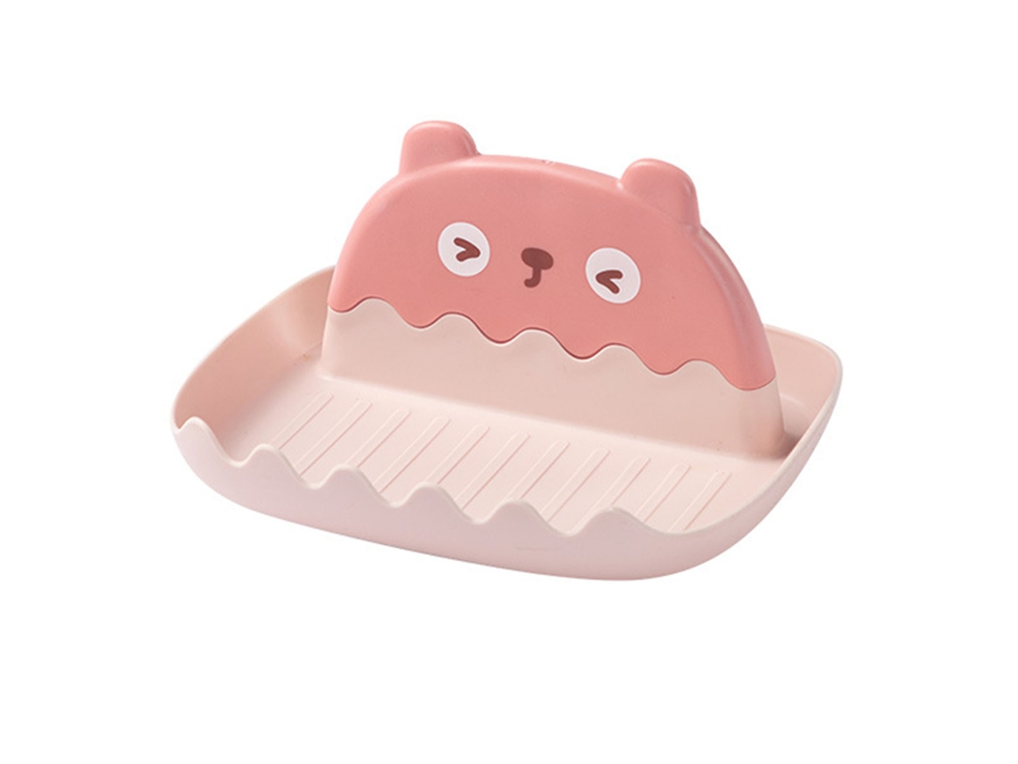 Soporte multifuncional para tapas de ollas de plástico antideslizante, color rosa, para utensilios