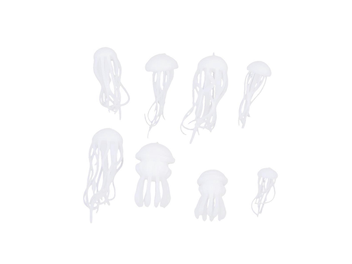 Molde de silicona con forma de medusa blanca para manualidades y decoración, duradero, reutilizable y flexible, 16 piezas Rosewell