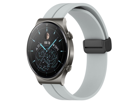 Correa de reloj inteligente para Huawei GT2 Pro Correa de reloj de silicona con cierre magnético de color sólido de 22 mm (gris)