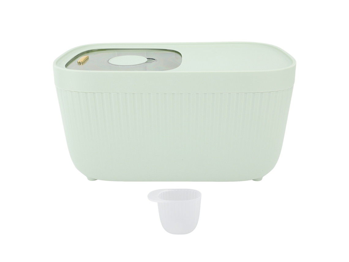 Cubo De Almacenamiento De Arroz Con Taza Medidora, Escala Clara Y Sellado, Plástico, Verde, 10kg (20cm)
