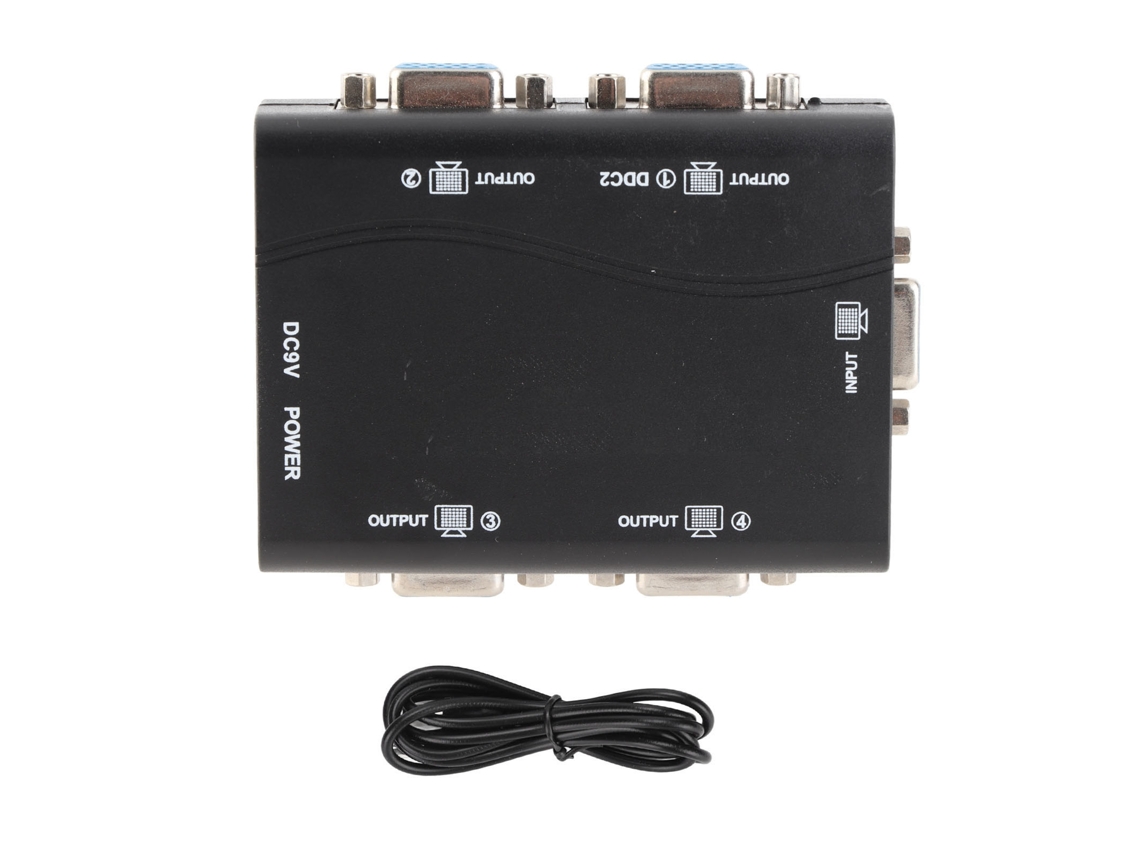 Divisor Vga 1 Entrada 4 Saídas 250mhz 1920x1440 Usb Powered Para Projetor Tv Monitor
