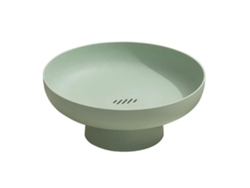 Frutero multifuncional de plástico, sencillo y práctico, con base extraíble, ideal para el salón y la cocina. Color verde.