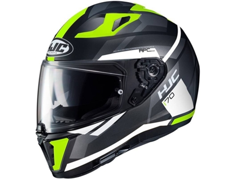 Casco HJC i70 Elim Color Mate-Negro-blanco-verde fluor Talla M