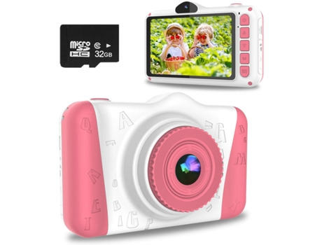 Cámara Digital Infantil 32Gb 3 5'' Selfie 12Mp 1080P Hd Rosa WOWGO X8