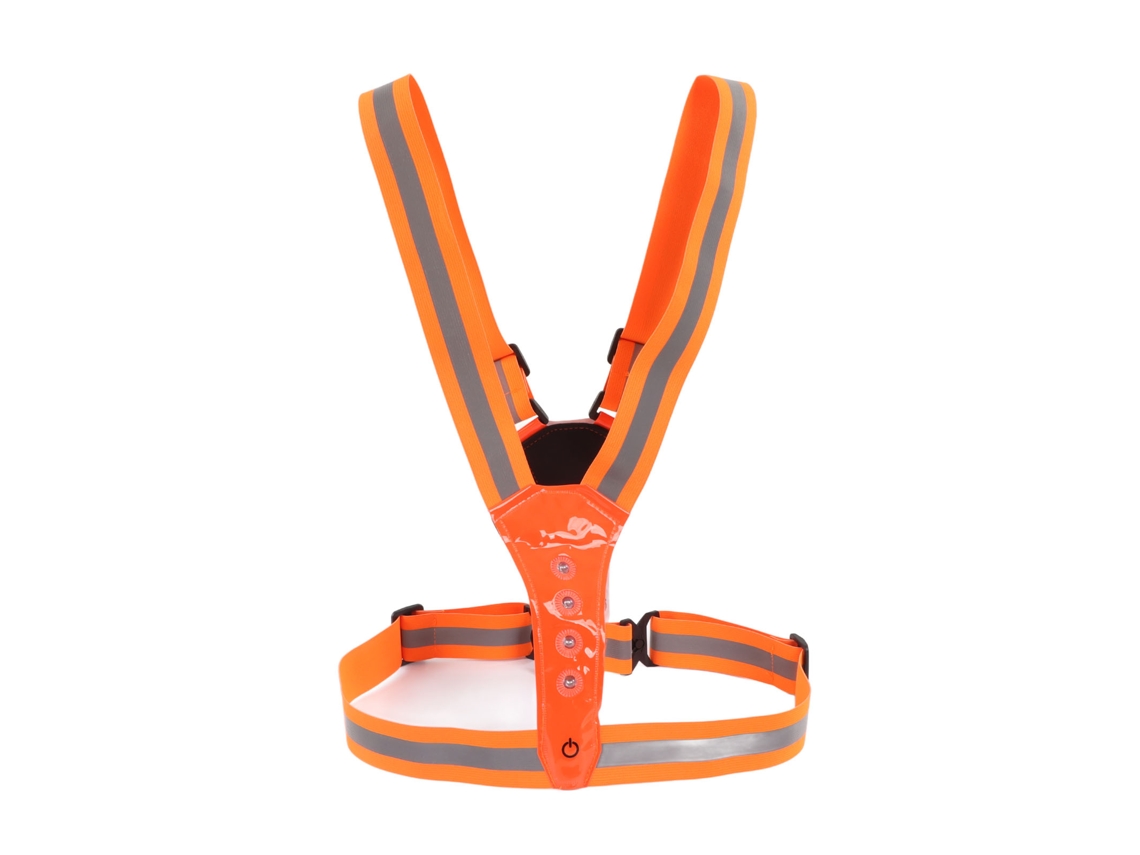Chaleco Reflectante Led Para Correr Con 3 Modos De Iluminación, Protección De 360°, Seguro, Naranja, Rojo.