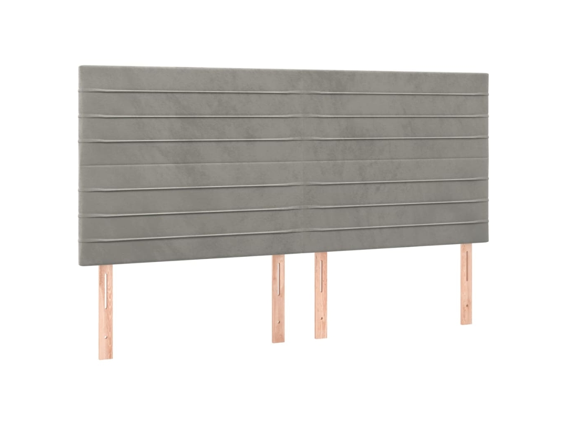 Maison Exclusive - Cabecero Gris Claro 200x5x118/128 Cm Terciopelo