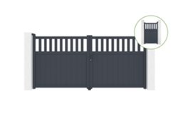 Puerta batiente de aluminio SANTIS H.160cm 3,4m cancela SANTIS H160 GRIS CASANOOV