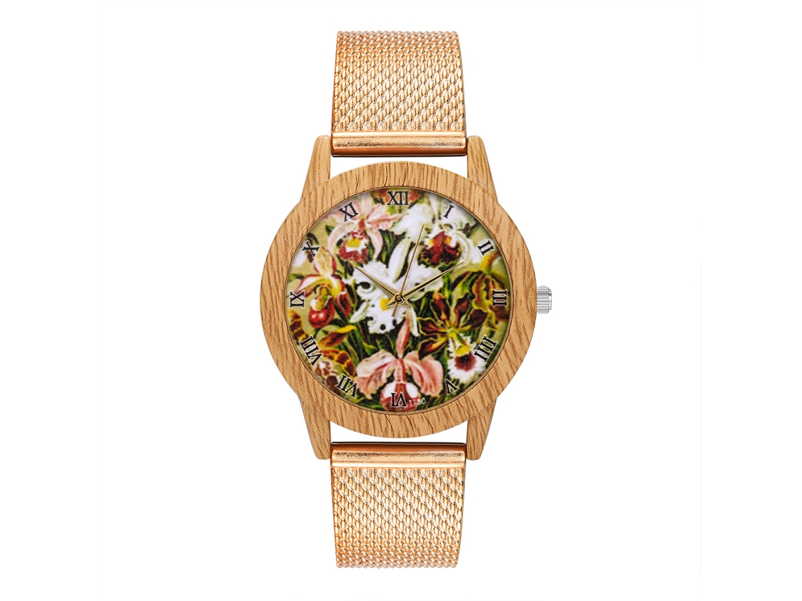 Reloj De Pulsera De Cuarzo Simple Unisex Con Correa De Silicona Zhoulianfa (oro Rosa)