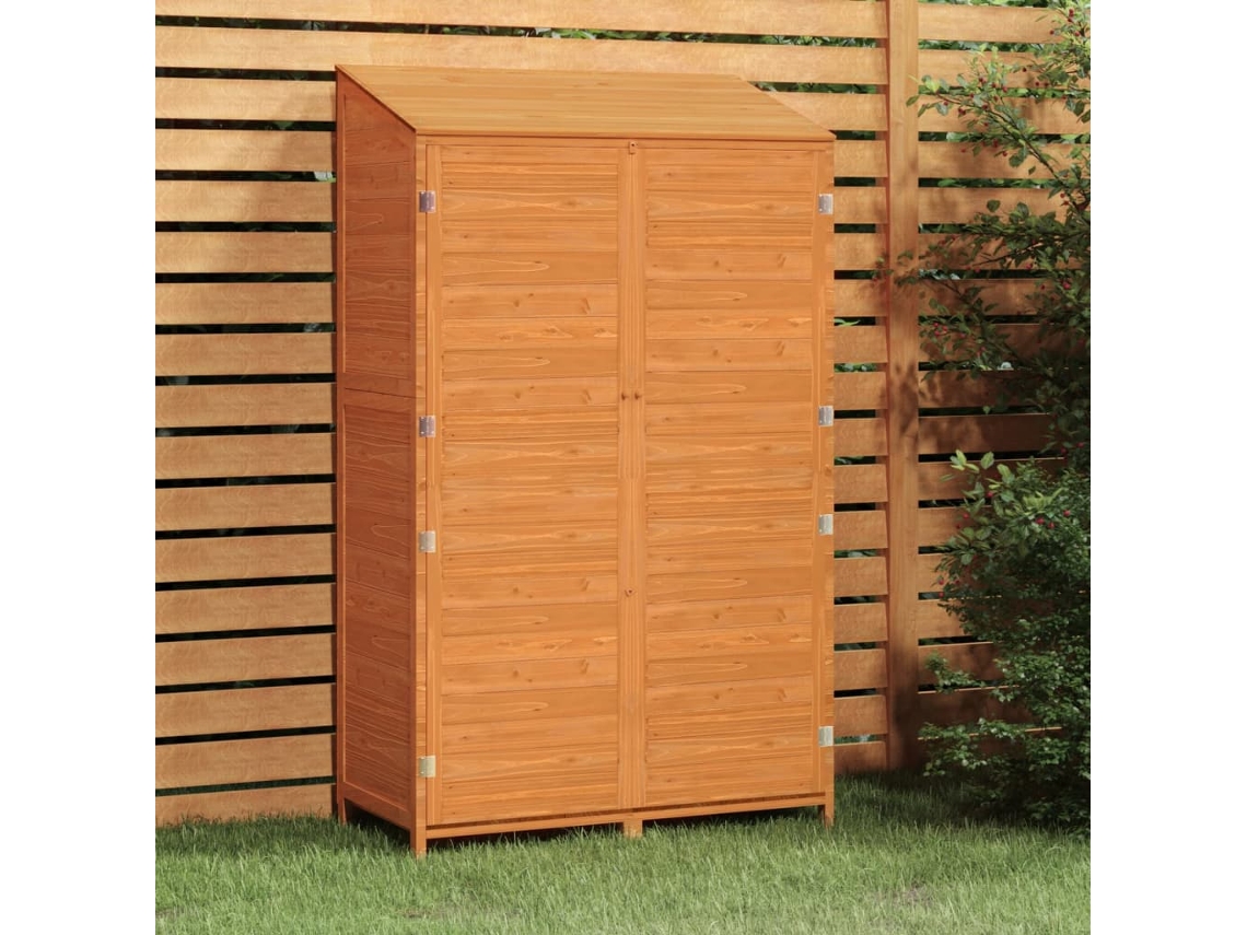 Caseta de jardín 102x52x174,5cm Madera maciza de abeto Marrón LOVELY HOME