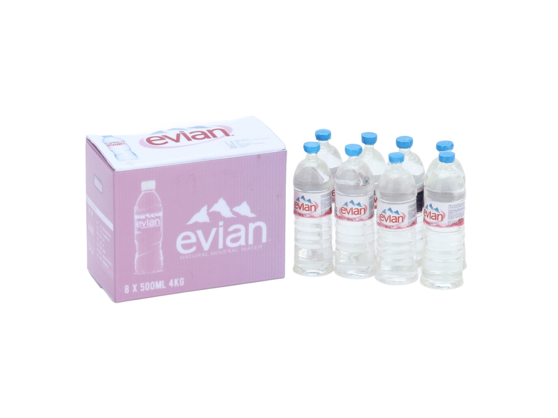 8 Botellas Miniatura De Plástico Para Agua Mineral Para Decoración De Casas De Muñecas A Escala 1:12 (hazlo Tú Mismo)