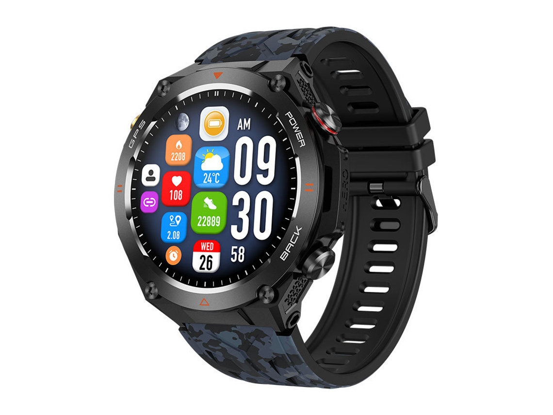 Smartwatch YIZHOOD KC82 1.45 inch Llamada Bluetooth 1ATM Impermeable Monitor de Salud 100+ Modos Deportivos 650mAh (Android e IOS - Negro)