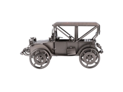 Figura De Coche Antiguo En Hierro, Estilo Retro Clásico Decorativo Para Salón, 20 X 11,5 Cm.
