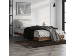 Estructura De Cama Sin Colchón Madera Roble Ahumado 100x200 Cm