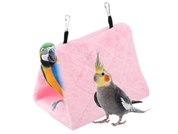 2026-hammock Para Pájaros Linjou Plush Suave Colgante Caja Cueva Cálida Jaula 13x12x17cm Rosa
