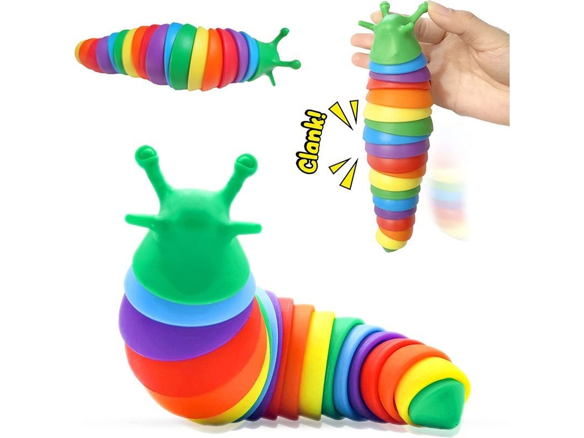 Juguete Sensorial De Babosa Impreso En 3d Con 19 Piezas Flexibles Para Aliviar El Estrés.