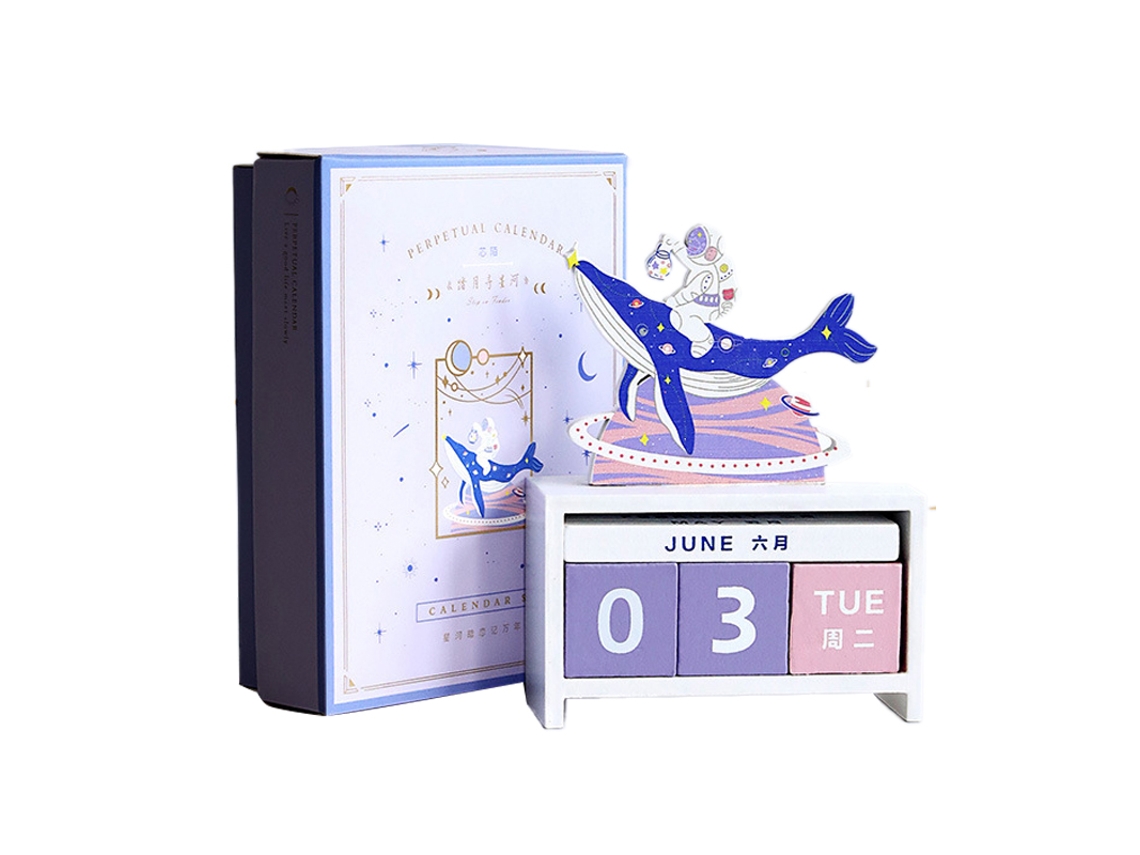Calendario De Escritorio Perpetuo De Madera Decorativo Y Reutilizable: Regalo Ideal Para El Hogar.