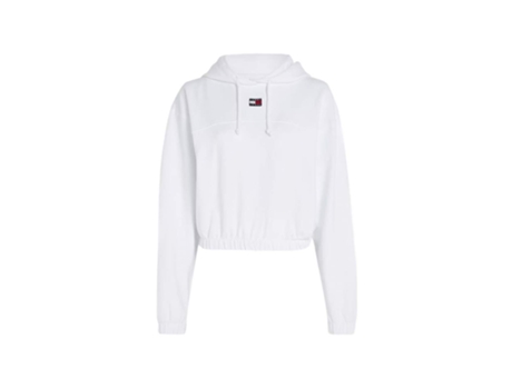 Camiseta TOMMY JEANS Flag Algodón para Mujer (M - Blanco)