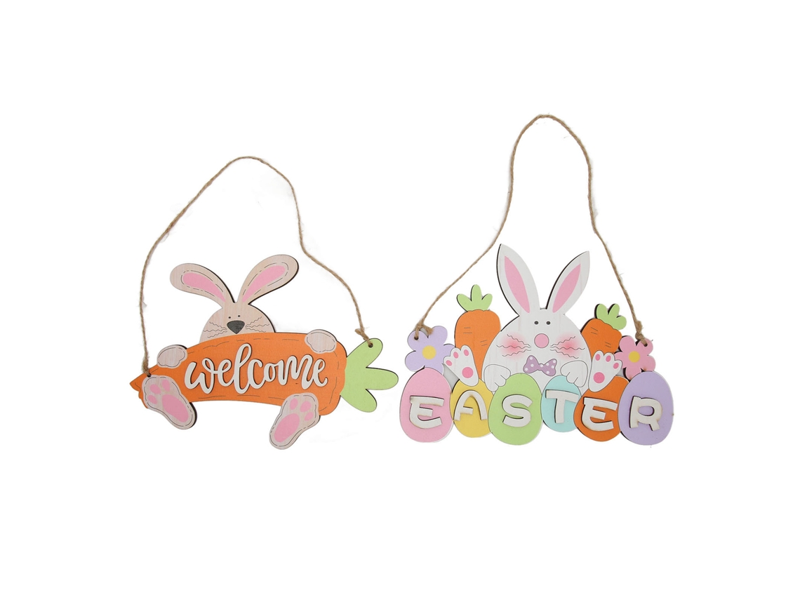 2 Adornos De Conejito De Pascua Para Puerta, Con Un Lindo Diseño Y Una Textura Exquisita Para Árboles, Ventanas Y Paredes.