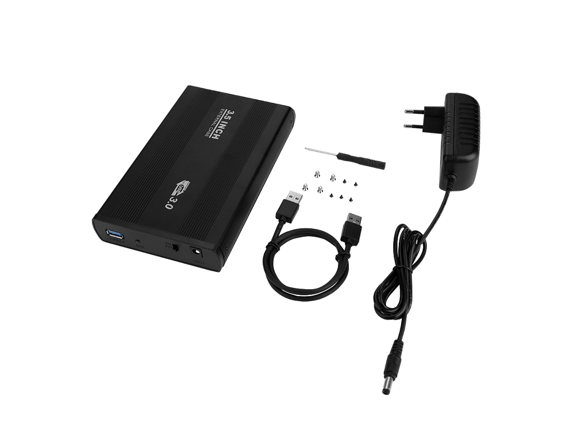 Caja De Carcasa De Disco Duro Sata Usb 3.0 De 3.5 Pulgadas, Caja De Disco Duro Externo, Color Negro