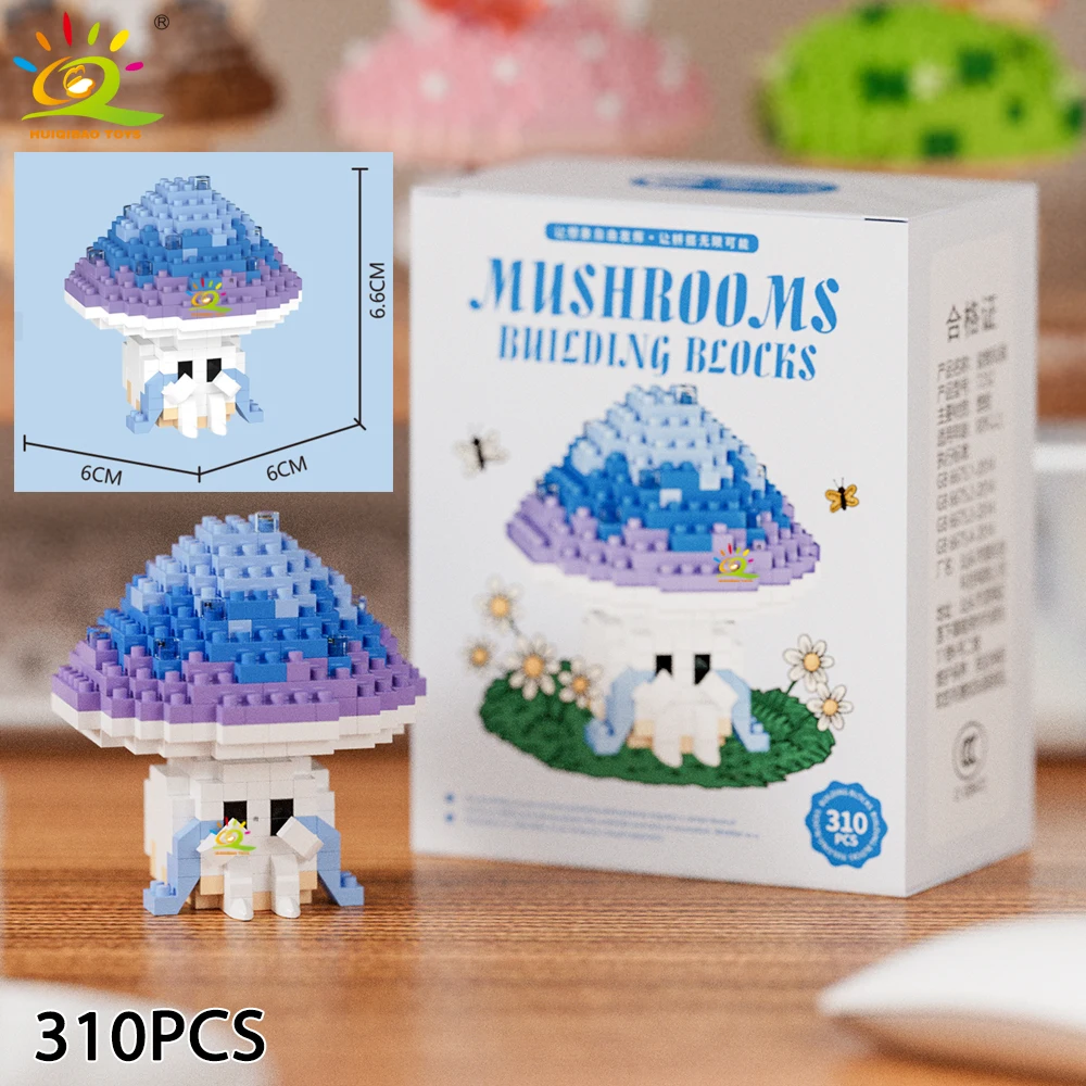 Moc Lindo Ramo De Hongos Planta En Maceta Modelo De Bloque De Construcción En Miniatura