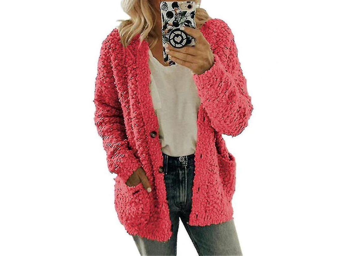 2026-chaqueta De Mujer Suave Caliente Cardigan Fleece Fluffy Tallas Grandes